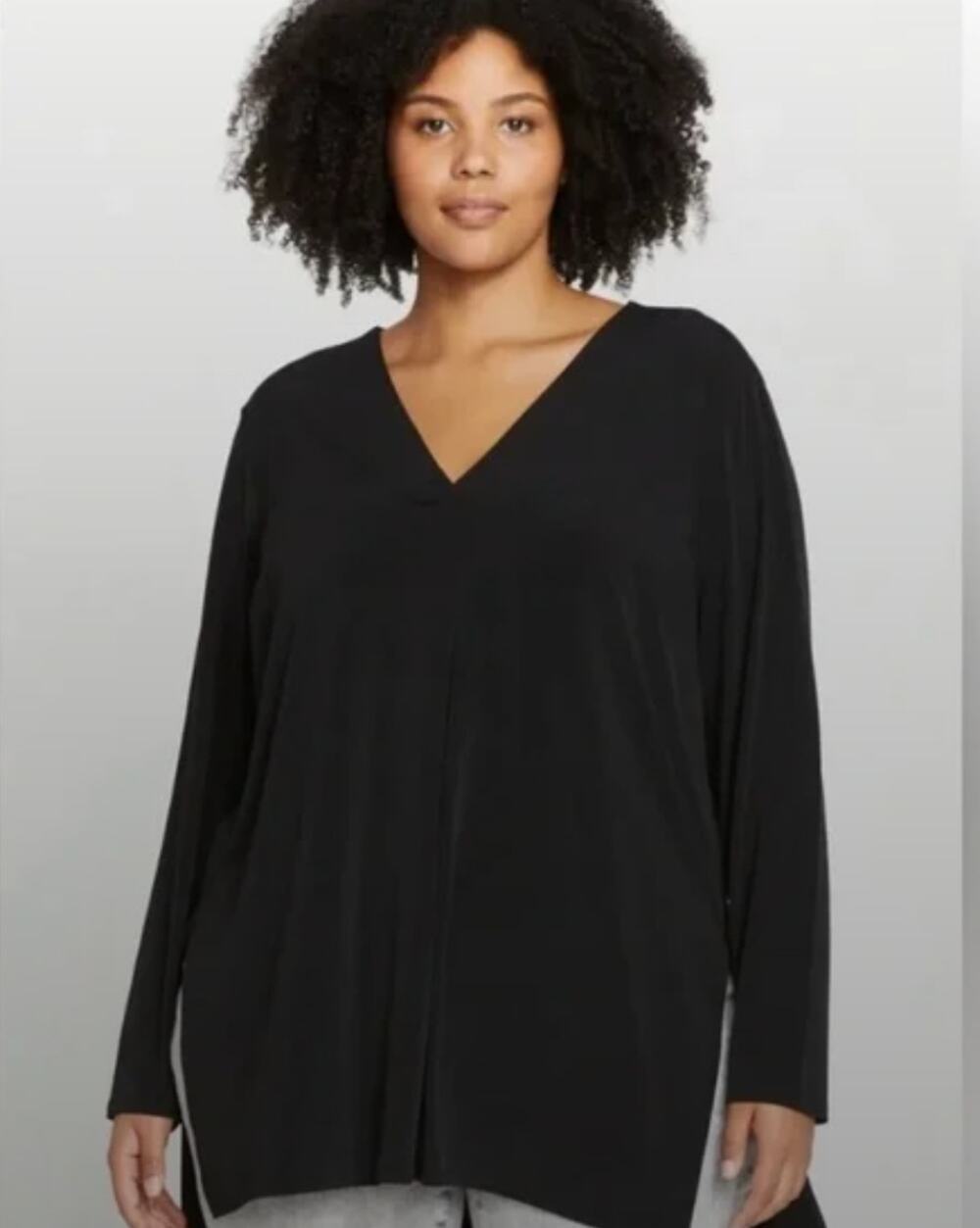 Universal Standard Clean Column Tunic 4XS 00 0 Black 2XS NWT Shirt Top Capsule